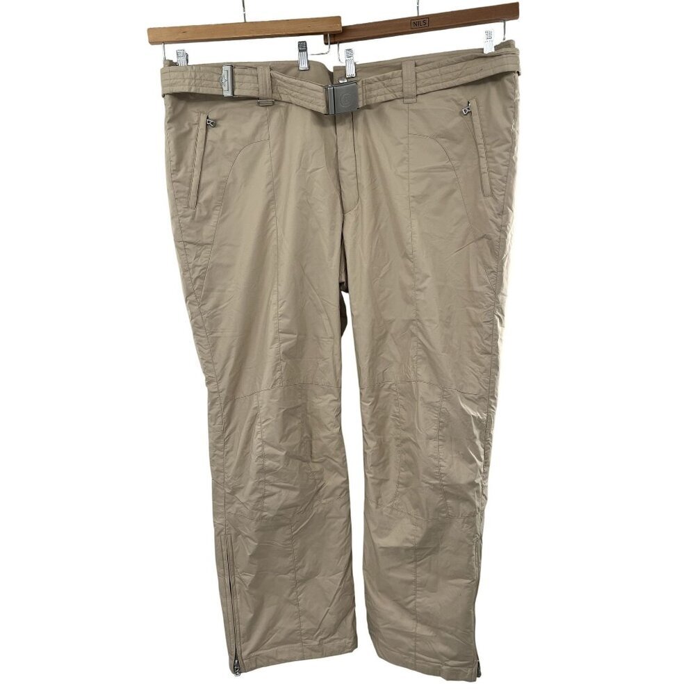 Bogner Beige‎ Polyamid Pants US 56 With Zipper Details & Belt NEW Insulated